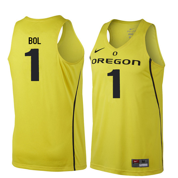 Men #1 Bol Bol Oregon Ducks College Basketball Jerseys Sale-Yellow - Click Image to Close
